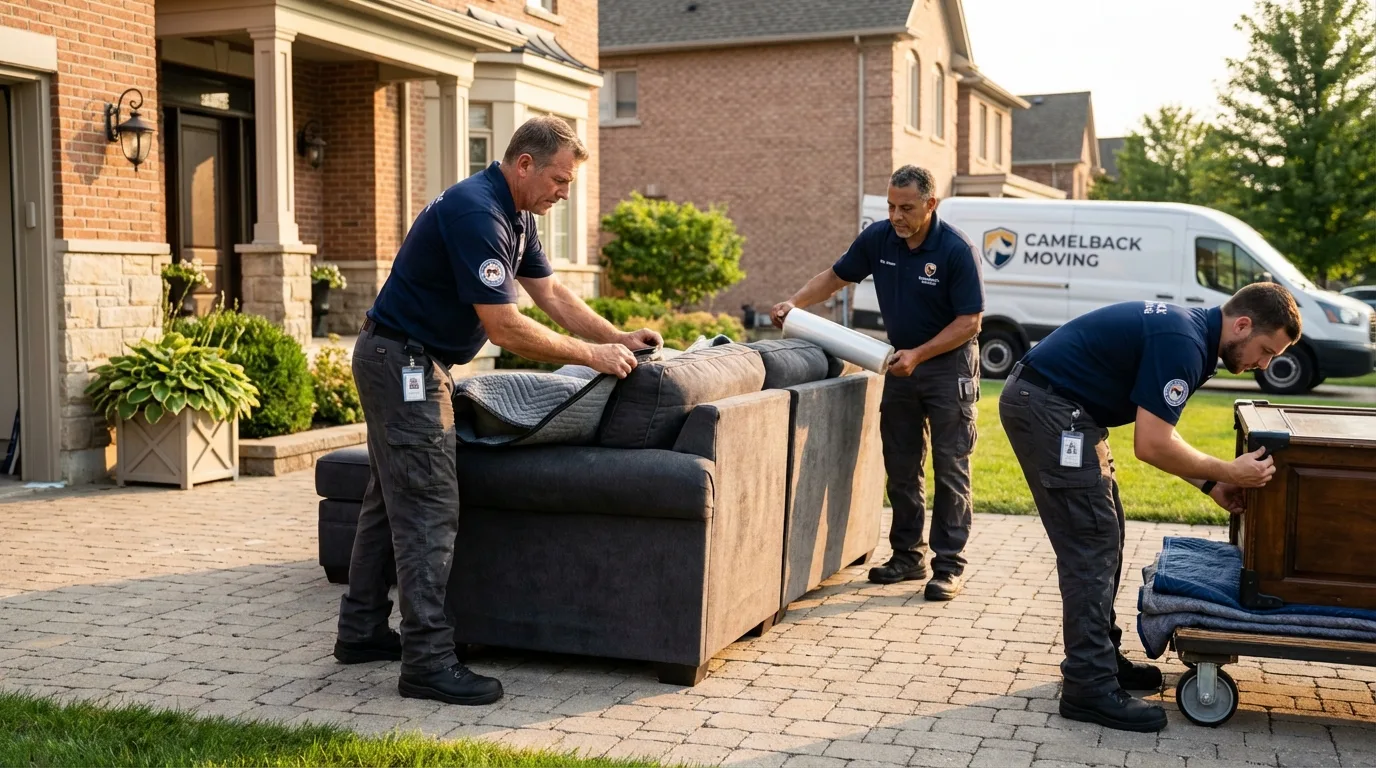 Large estate moving crew wrapping furniture in Mound City, IL