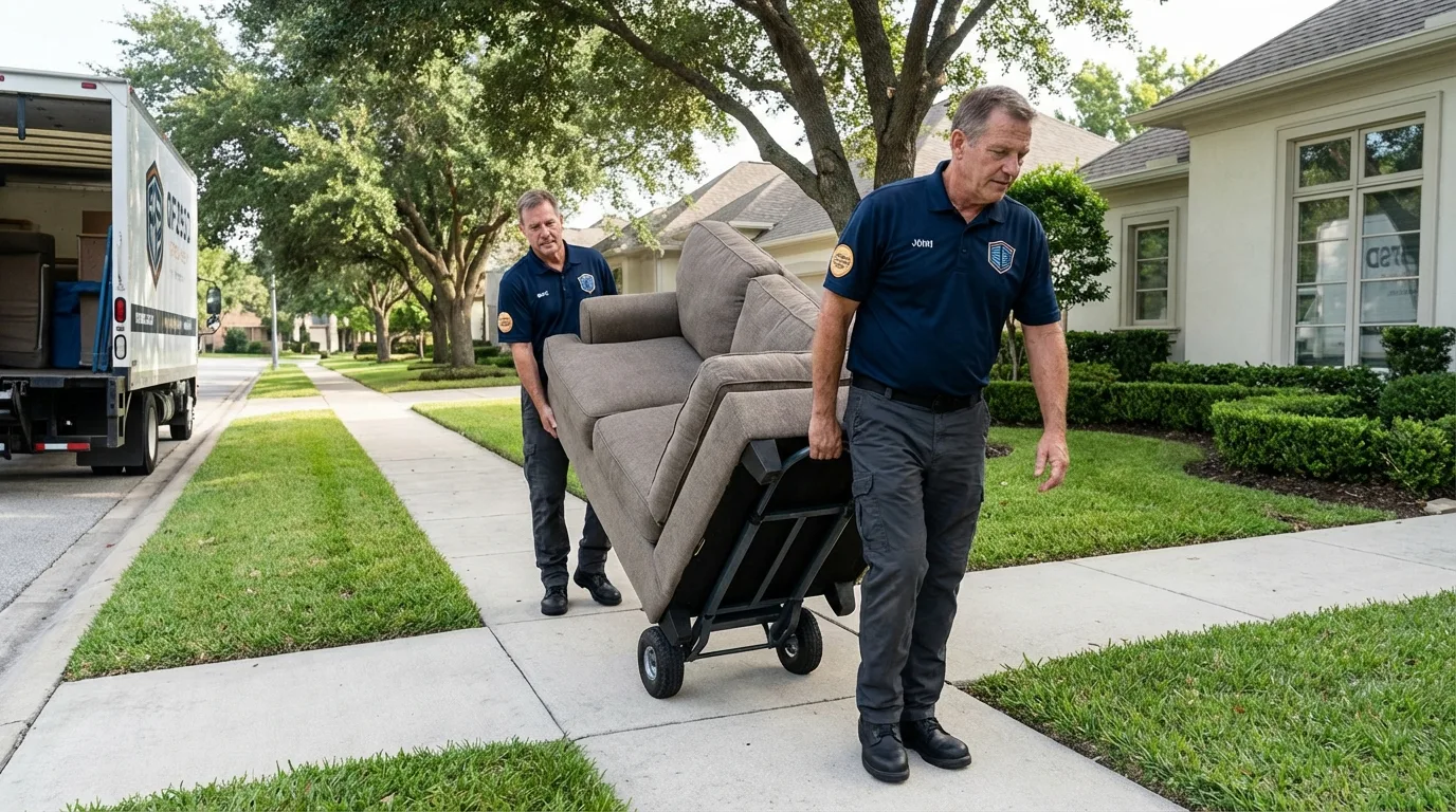 Local residential moving crew loading furniture in Mound City, IL